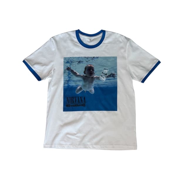 너바나 네버마인드 빈티지무드 링거반팔티