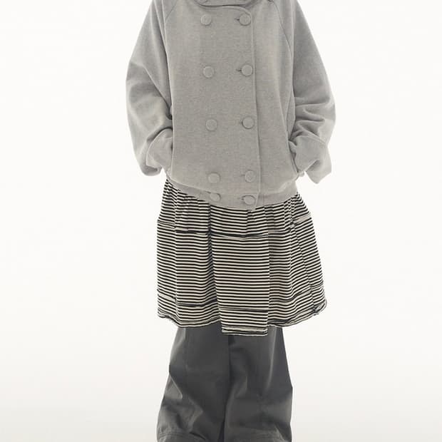 Double Buttoned Hoodie Jacket