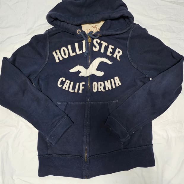 홀리스터 대장급 y2k 핀터깔 후드 집업 M