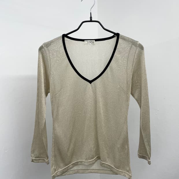 무드 시어 글리터 탑 