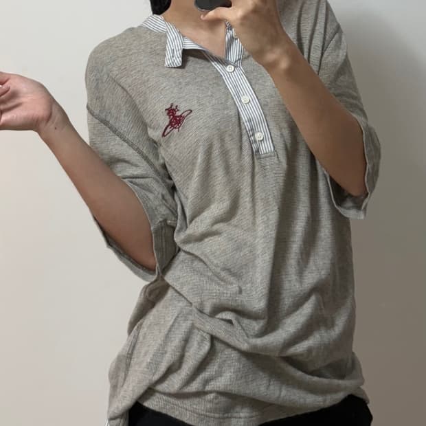 비비안 웨스트우드 셔츠 콤비 니트