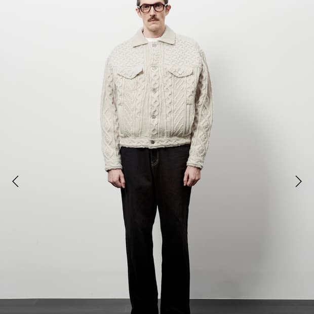 (새상품) STU 니트 트러커 자켓 아이보리L 팝니다