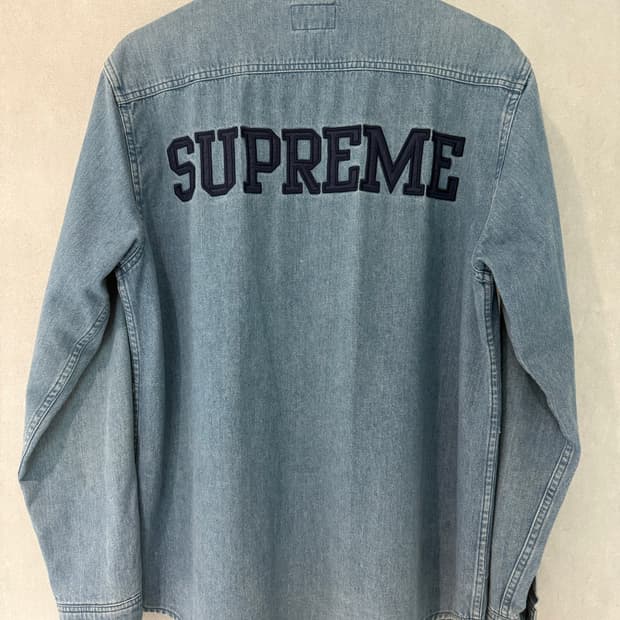 [L] 16ss denim zip shirts