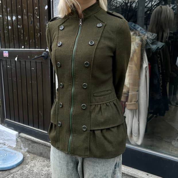 00s 빈티지 러플 나폴레옹 단주 자켓