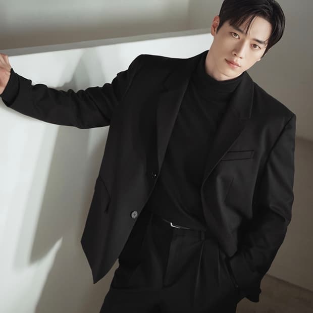 (XL)[서강준PICK] 드로우핏 오버사이즈 도브 울 블레이저 BLACK