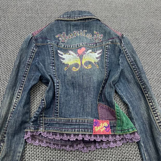 빈티지 y2k 레이스 데님자켓