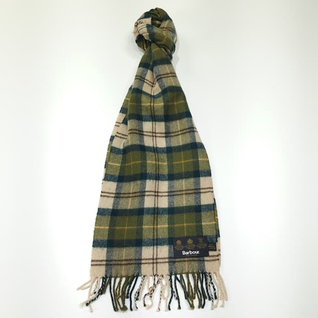 MX392 바버 스코틀랜드판 램스울 3로얄워런트 올리브 머플러 목도리