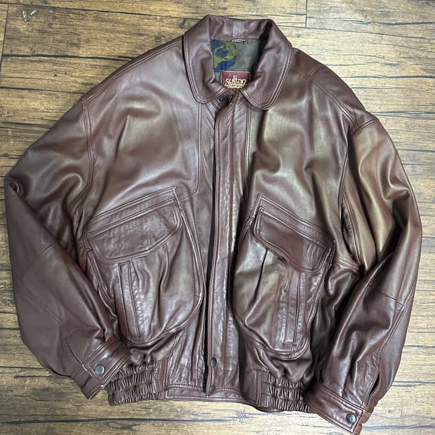 90s SULTAN Sultan Leather 빈티지 가죽 봄버 자켓