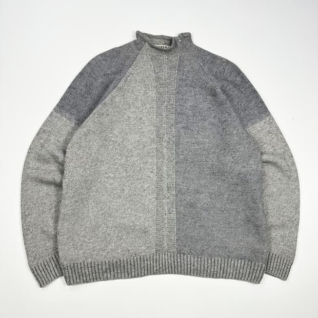 made in ITALY 하프집 모트넥 니트 그레이 L