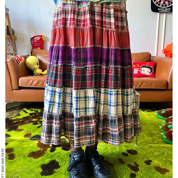 -1990s JPN Vintage Patch-Work Long Skirt