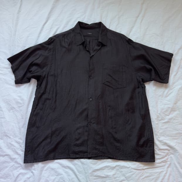 [3] 코모리 25SS 울 실크 하프 셔츠 차콜