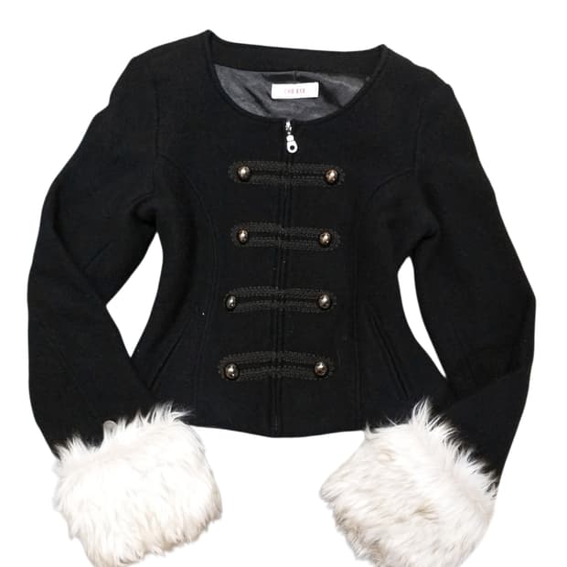 빈티지 퍼코트자켓 공겜여주 긱시크 락시크 헤이세이 오네갸루 로맨틱 그런지