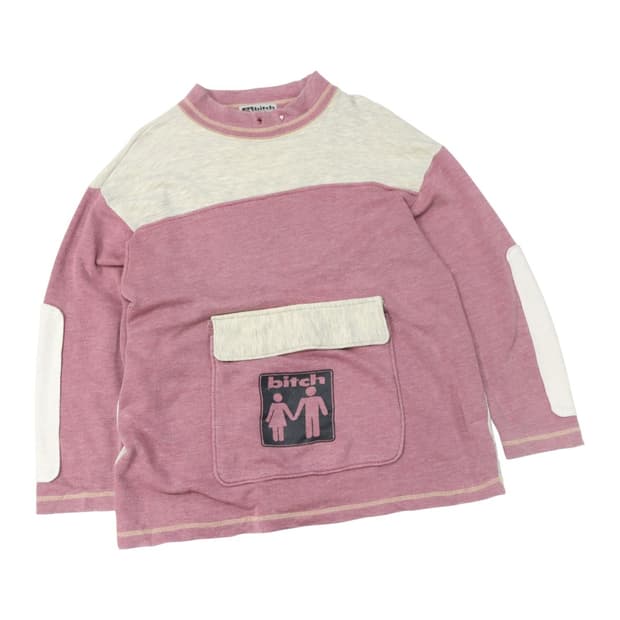 비치 스케이트보드 90s 빈티지 캥거루 포켓 핑크 배색 맨투맨