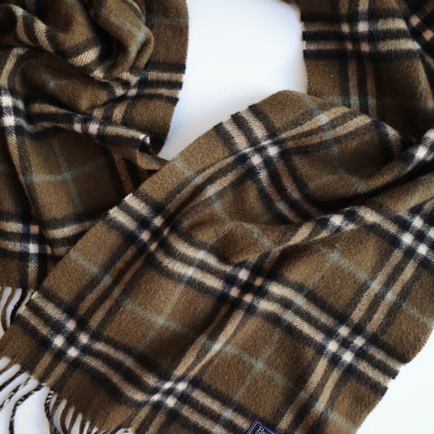 90s Burberry 캐시미어 머플러 (MADE IN SCOTLAND)