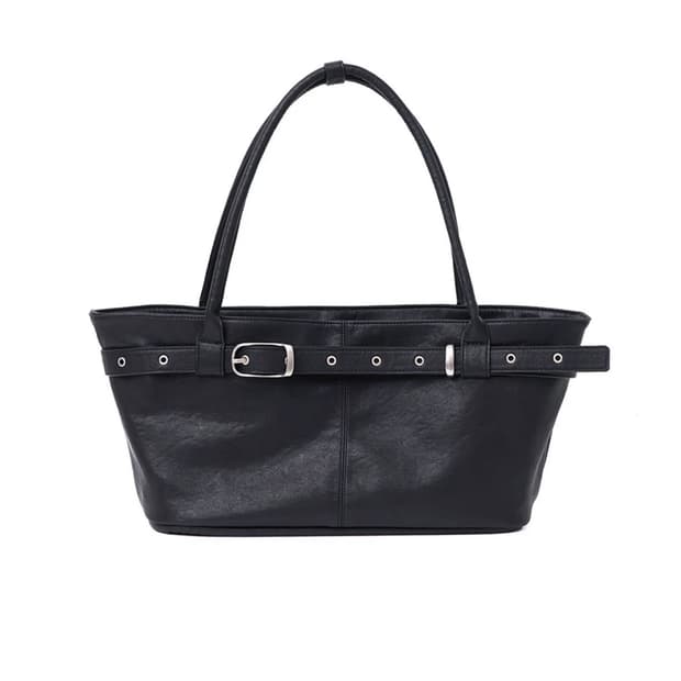 여밈 belted boat bag (black)