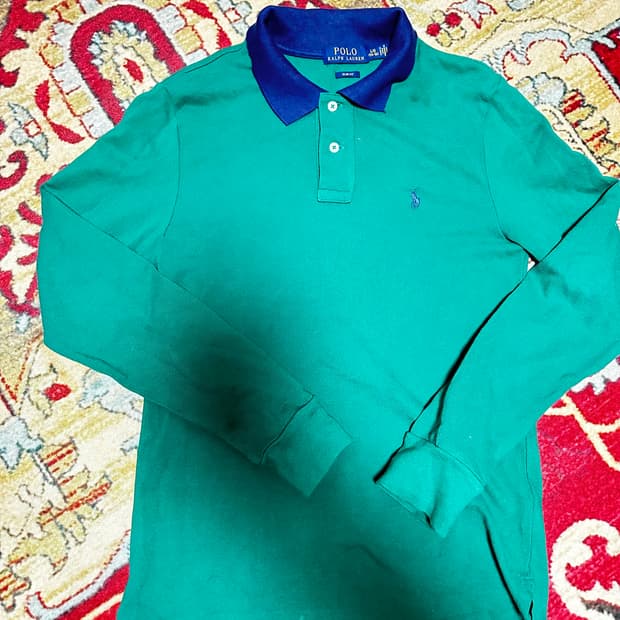 폴로 랄프로렌 긴팔 배색 카라티 