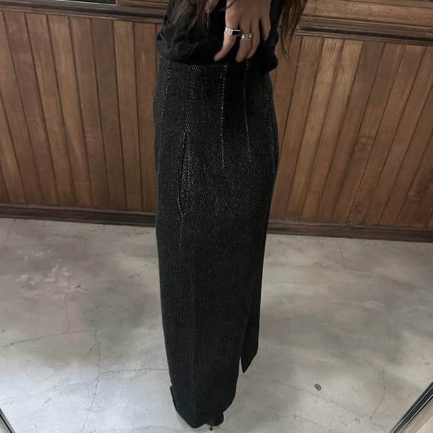 COMME DES GARCONS black wool maxi skirt