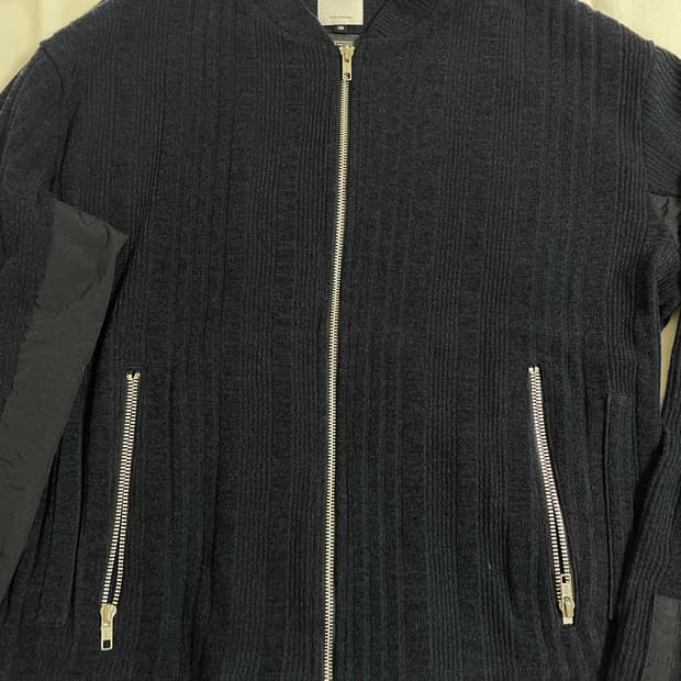 3) 폴리테루 니트집업 블루종 네이비 