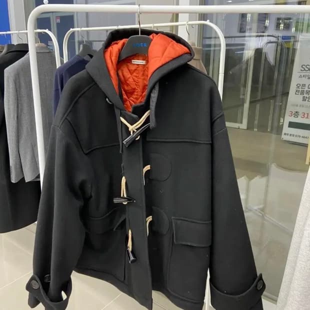 벌스데이수트 빅 후드 더플코트 블랙 M사이즈(실측L-XL) 아이엠샵