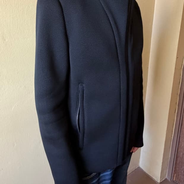 헬무트 랭 하이넥 모토 자켓