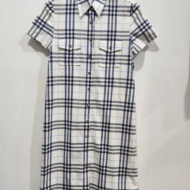 버버리 런던 체크 셔츠 원피스 L 정품