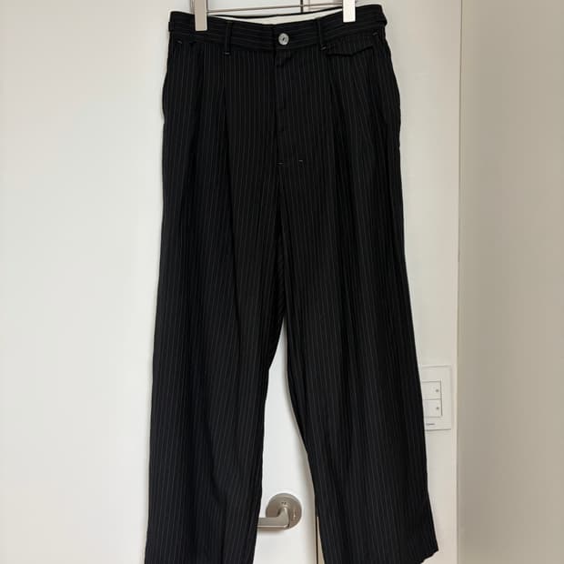 폴리테루 핀 스트라이프 트라우저 