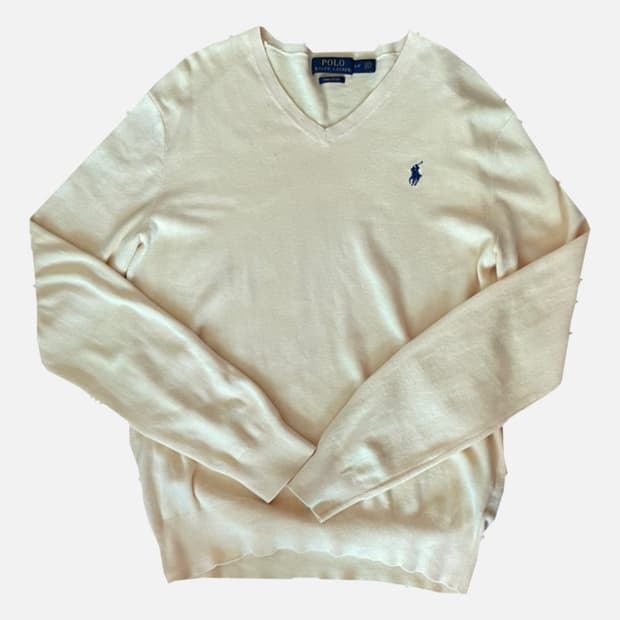 폴로 피마 코튼 브이넥 니트
