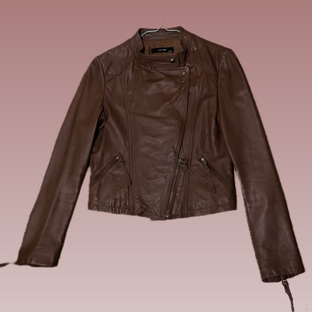 NAF NAF 나프나프 브라운 양가죽 레더 자켓 S~M