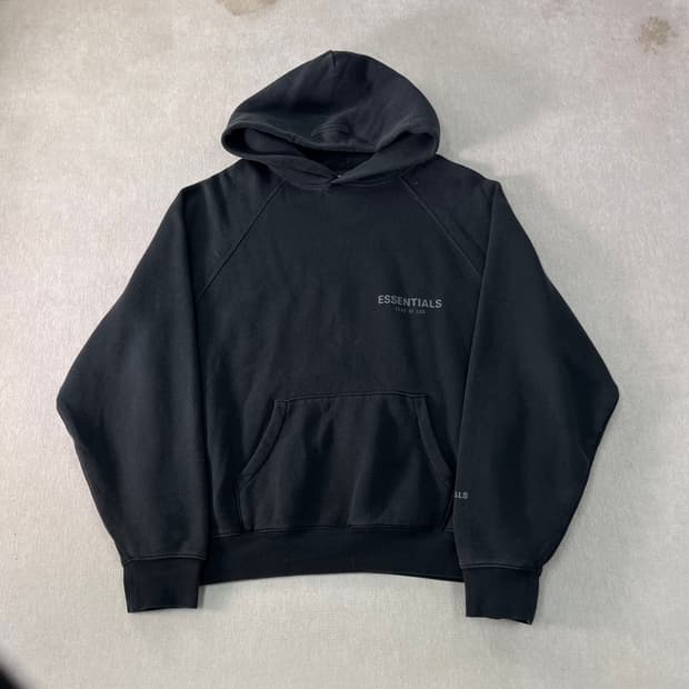 100 피오갓 에센셜 스몰로고 후드티