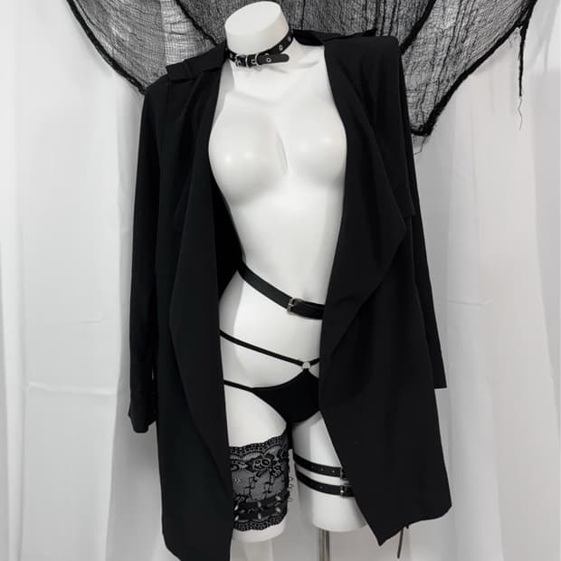 black coat cardigan