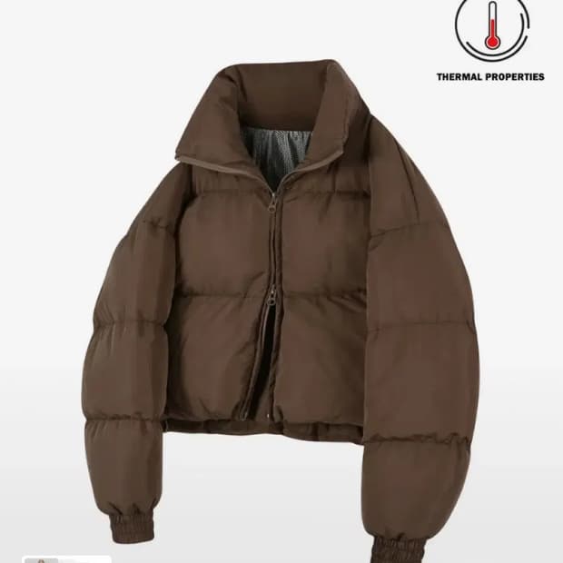 비바브라운 브라운 숏패딩