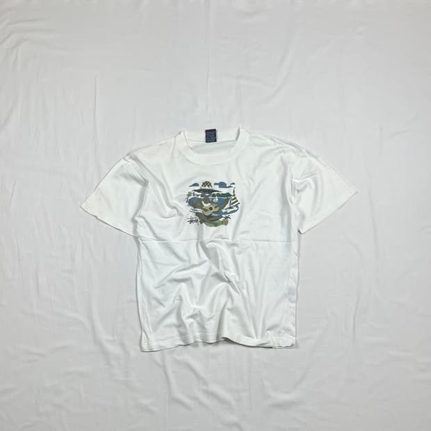 90‘s 스투시 stussy 알로하 프린트 반팔티