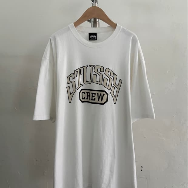 Stussy 스투시 로고 크루넥 화이트 티셔츠