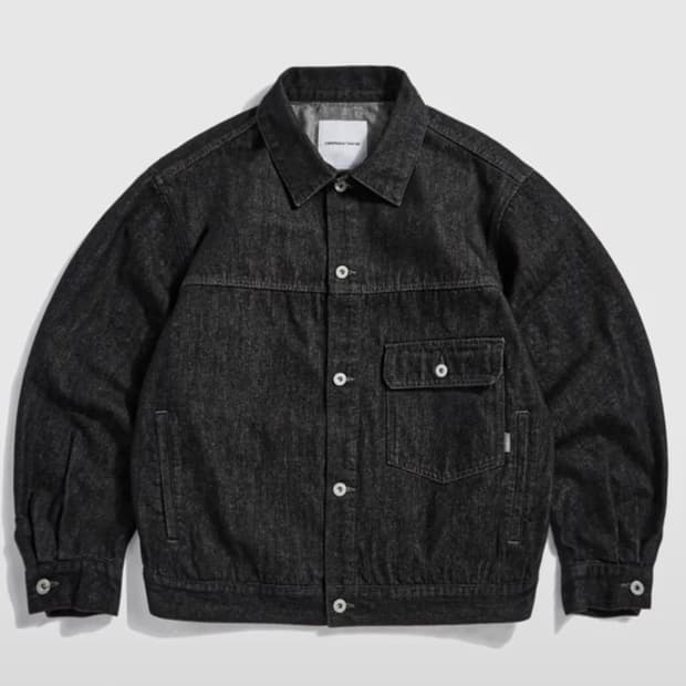 espionage relaxed denim jacket black