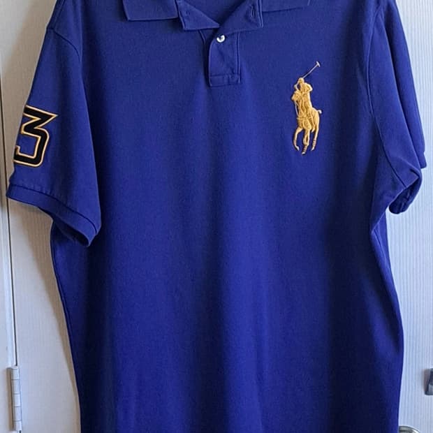 폴로 랄프로렌 빅포니 반팔 카라티 블루 옐로우