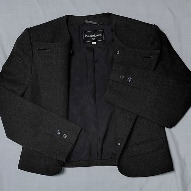 [빈티지/9A2] Claude Lema 울 100% 숏자켓(차콜그레이)