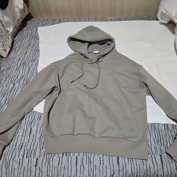 토피 에센셜 후드 스웻 셔츠 베이지 S