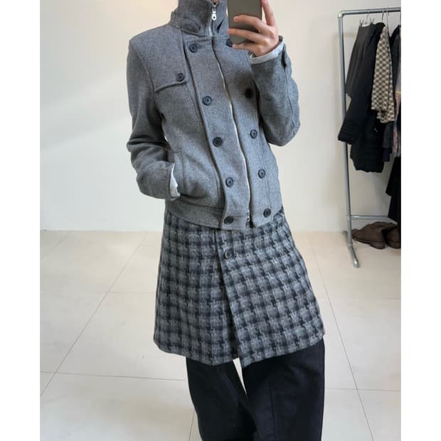 미쉘클랑 후디 울 자켓