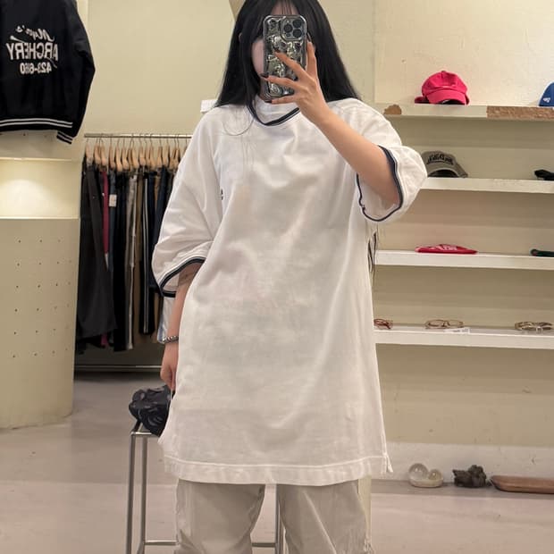 팀버랜드 로고 오버핏 반팔 티셔츠 U1609