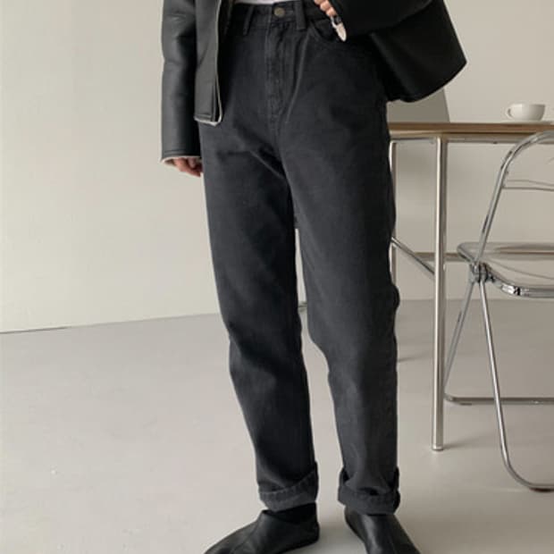 메리동 마켓 그레이 일자데님 (다크 그레이) 키작녀 아담녀 데일리 이하경