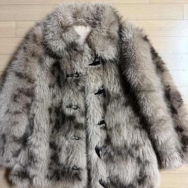 퍼자켓 퍼코트 더플코트 베이지 