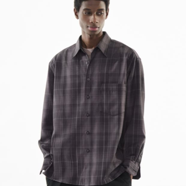 유니클로U 플란넬 오버사이즈 체크 셔츠
