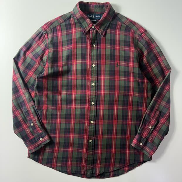 Polo  폴로 랄프로렌 자수 코튼 타탄체크 셔츠 