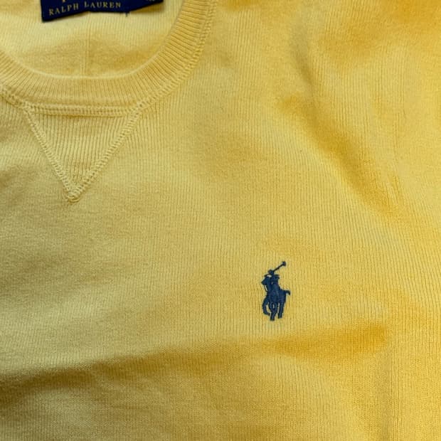 폴로 랄프로렌 맨투맨 옐로우 M (콤드 코튼 니트스웨터)