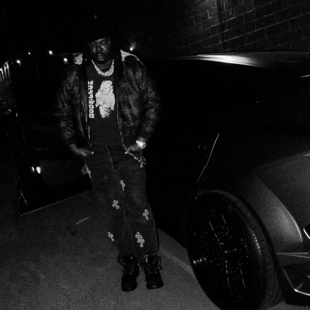 Sicko born from pain 페이디드 레더 후디 자켓 L