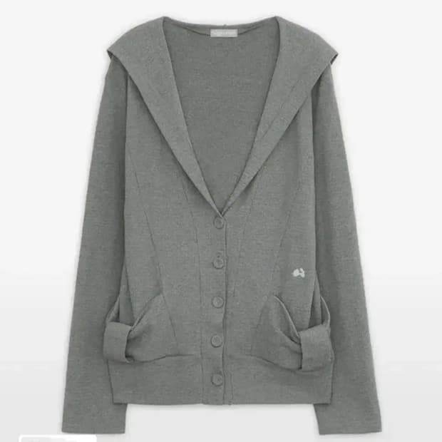 구해요) 허그유어스킨 리본후드가디건