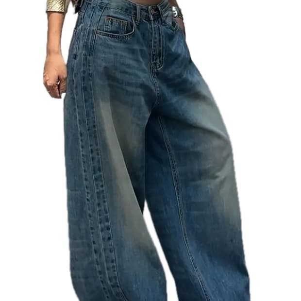 와이드 워싱데님