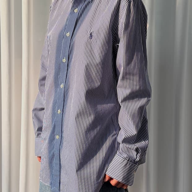 [M]폴로 랄프로렌 이지케어 포플린 스트라이프 셔츠