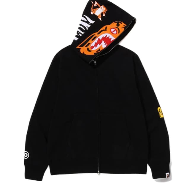 베이프 타이거 블랙 후드 XL