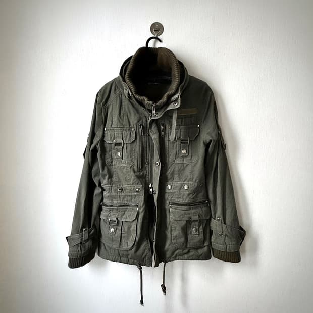 고스트오브할렘 투카라 하이넥 2way 스터드 버클 자켓 y2k 펑크